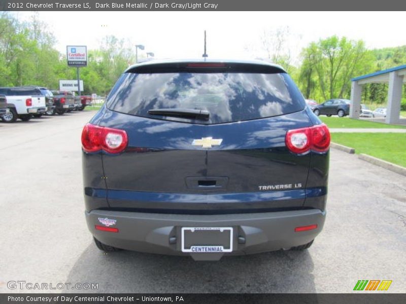 Dark Blue Metallic / Dark Gray/Light Gray 2012 Chevrolet Traverse LS