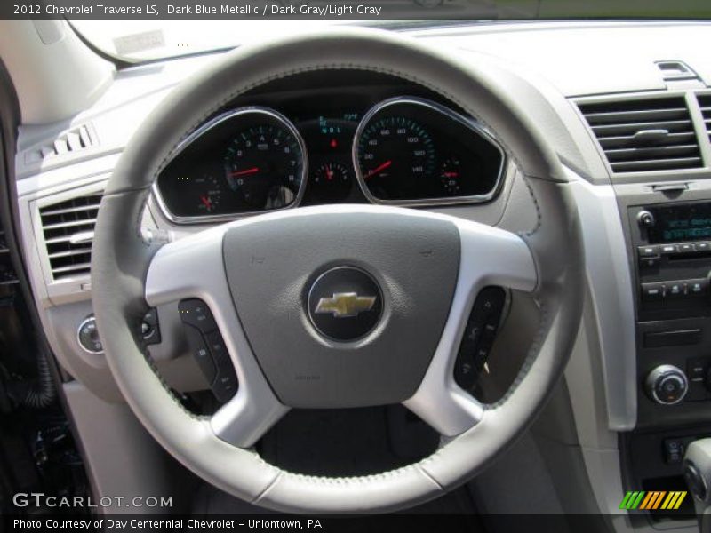Dark Blue Metallic / Dark Gray/Light Gray 2012 Chevrolet Traverse LS