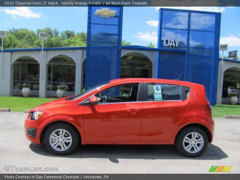 Inferno Orange Metallic / Jet Black/Dark Titanium 2012 Chevrolet Sonic LT Hatch