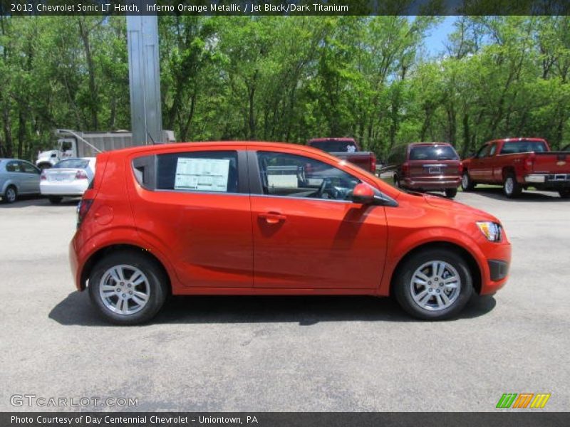 Inferno Orange Metallic / Jet Black/Dark Titanium 2012 Chevrolet Sonic LT Hatch