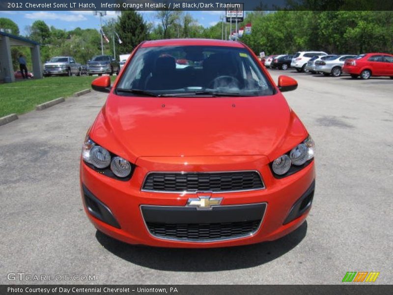 Inferno Orange Metallic / Jet Black/Dark Titanium 2012 Chevrolet Sonic LT Hatch