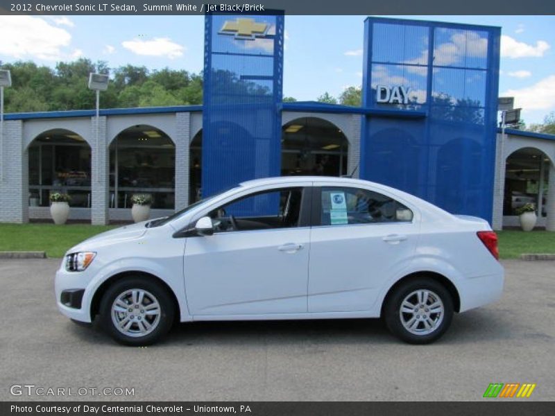 Summit White / Jet Black/Brick 2012 Chevrolet Sonic LT Sedan