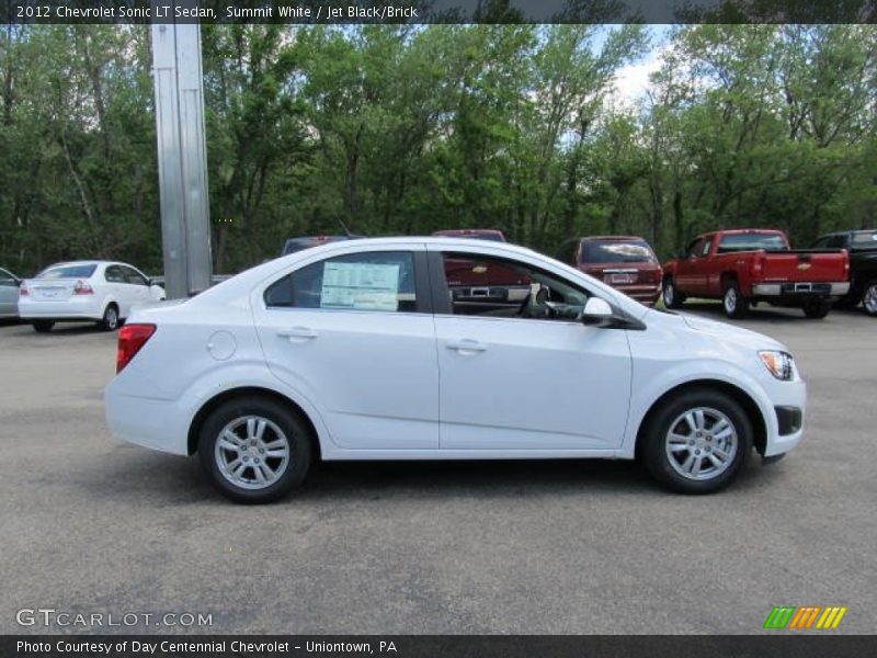 Summit White / Jet Black/Brick 2012 Chevrolet Sonic LT Sedan