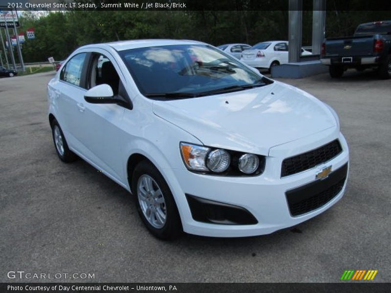 Summit White / Jet Black/Brick 2012 Chevrolet Sonic LT Sedan