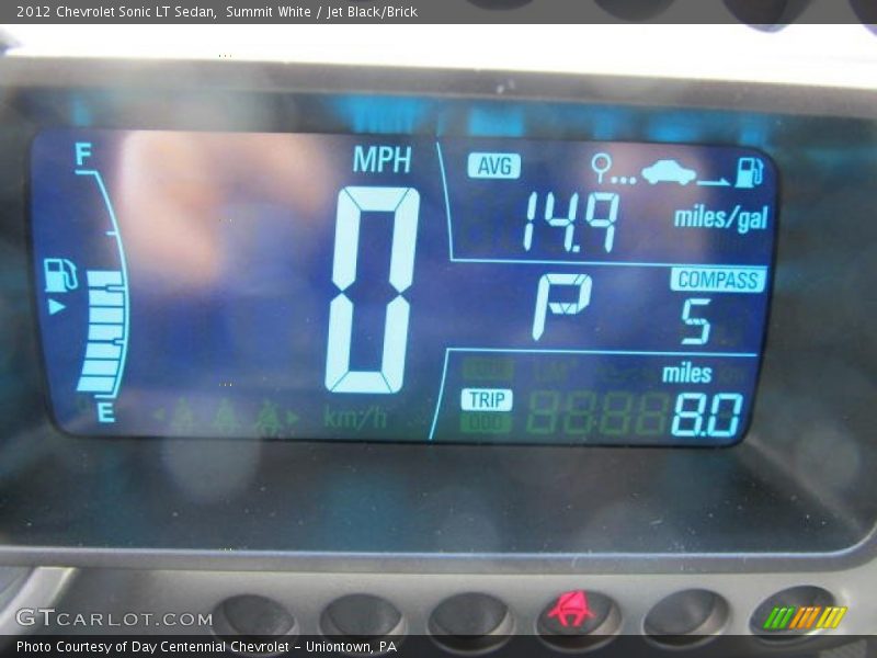 Summit White / Jet Black/Brick 2012 Chevrolet Sonic LT Sedan