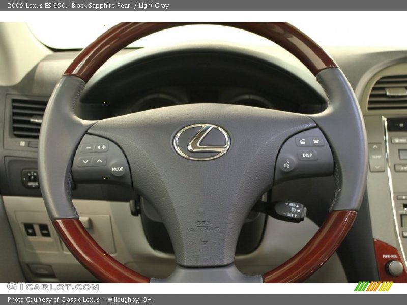 Black Sapphire Pearl / Light Gray 2009 Lexus ES 350