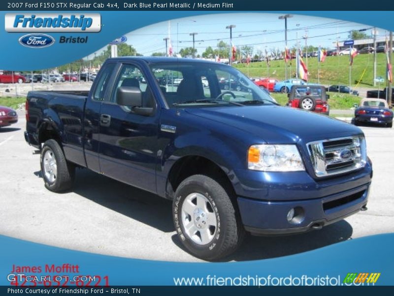 Dark Blue Pearl Metallic / Medium Flint 2007 Ford F150 STX Regular Cab 4x4