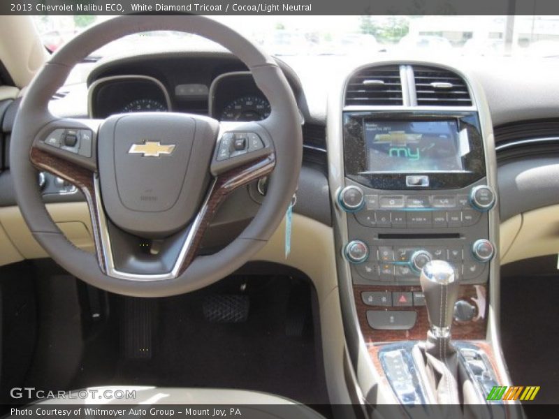 White Diamond Tricoat / Cocoa/Light Neutral 2013 Chevrolet Malibu ECO