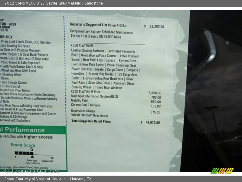Saville Grey Metallic / Sandstone 2012 Volvo XC60 3.2