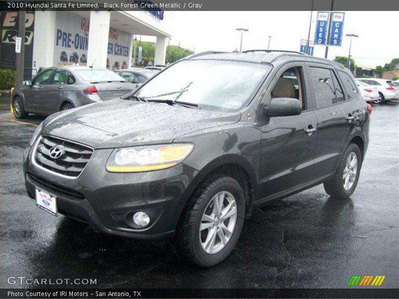 Black Forest Green Metallic / Gray 2010 Hyundai Santa Fe Limited