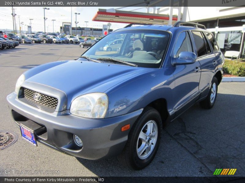 Arctic Blue / Gray 2003 Hyundai Santa Fe GLS 4WD