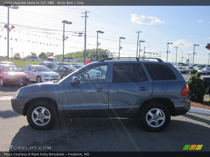 Arctic Blue / Gray 2003 Hyundai Santa Fe GLS 4WD