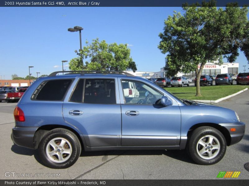 Arctic Blue / Gray 2003 Hyundai Santa Fe GLS 4WD