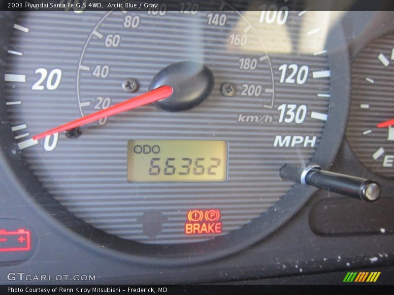 Arctic Blue / Gray 2003 Hyundai Santa Fe GLS 4WD