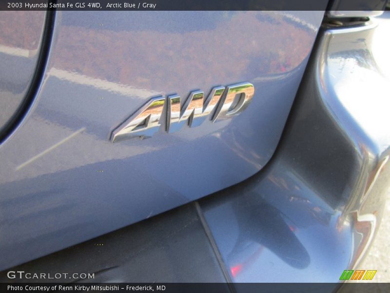 Arctic Blue / Gray 2003 Hyundai Santa Fe GLS 4WD