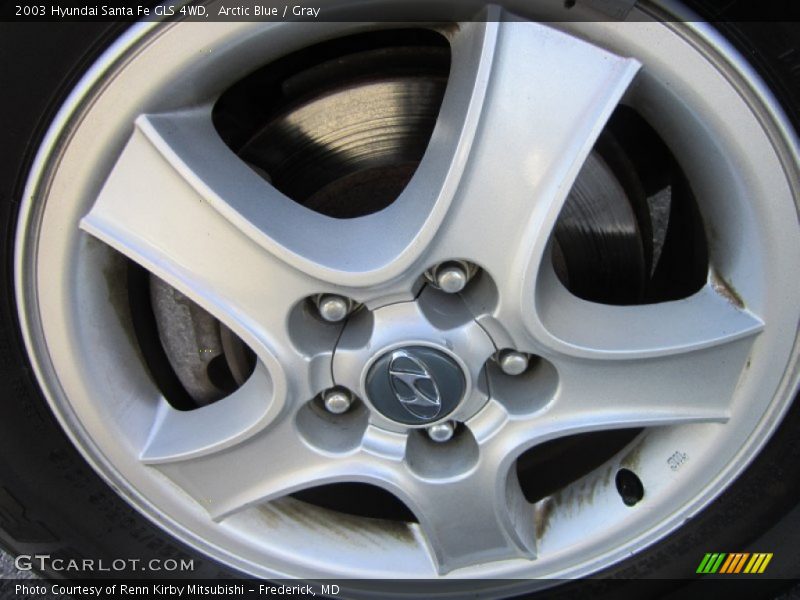 Arctic Blue / Gray 2003 Hyundai Santa Fe GLS 4WD