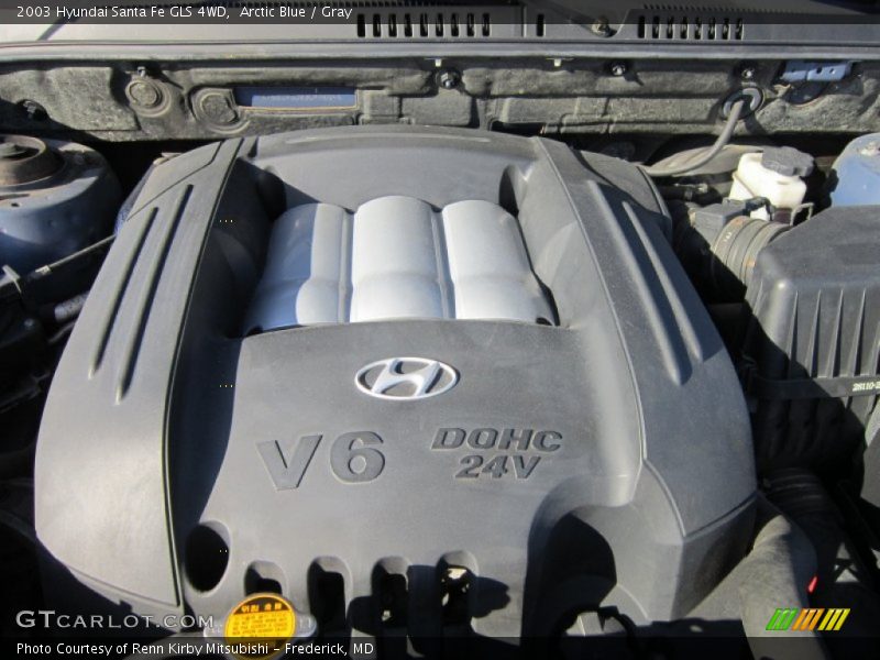 Arctic Blue / Gray 2003 Hyundai Santa Fe GLS 4WD