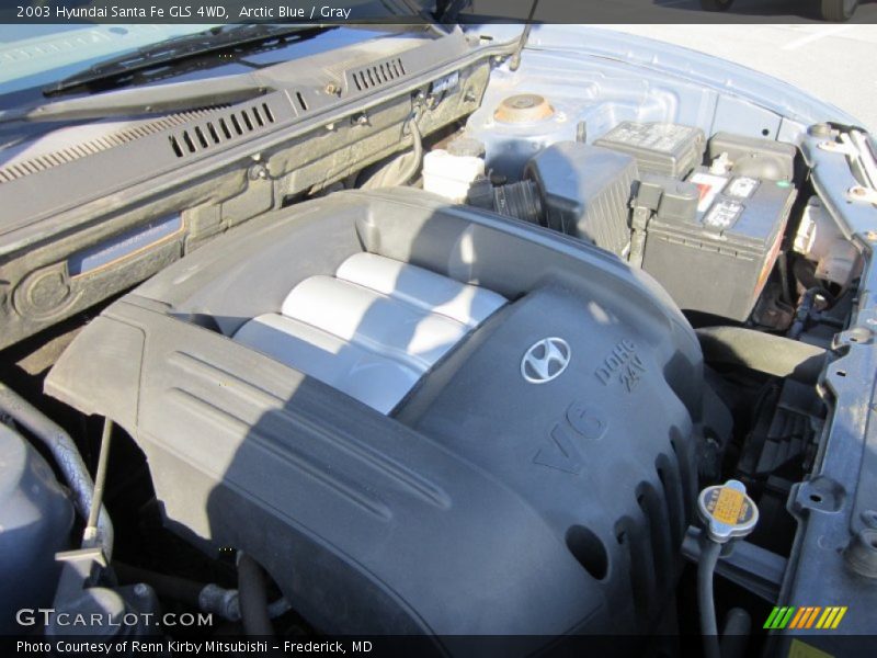 Arctic Blue / Gray 2003 Hyundai Santa Fe GLS 4WD