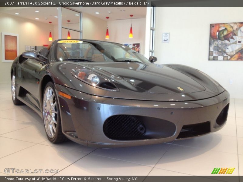 Grigio Silverstone (Dark Grey Metallic) / Beige (Tan) 2007 Ferrari F430 Spider F1