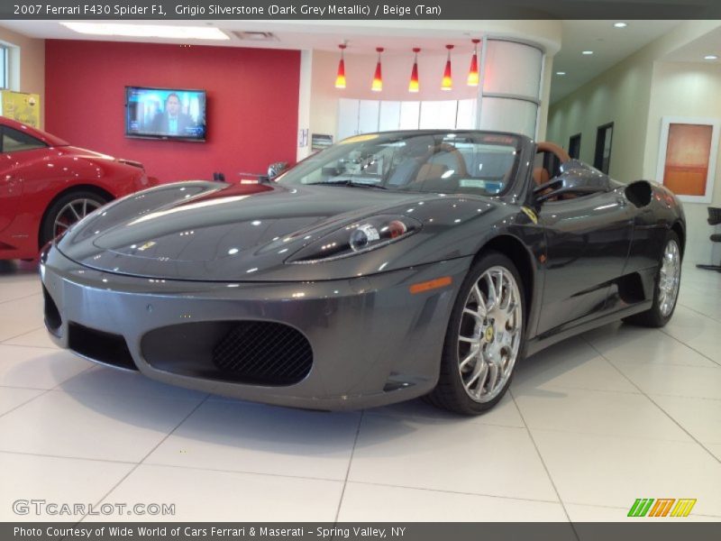 Grigio Silverstone (Dark Grey Metallic) / Beige (Tan) 2007 Ferrari F430 Spider F1