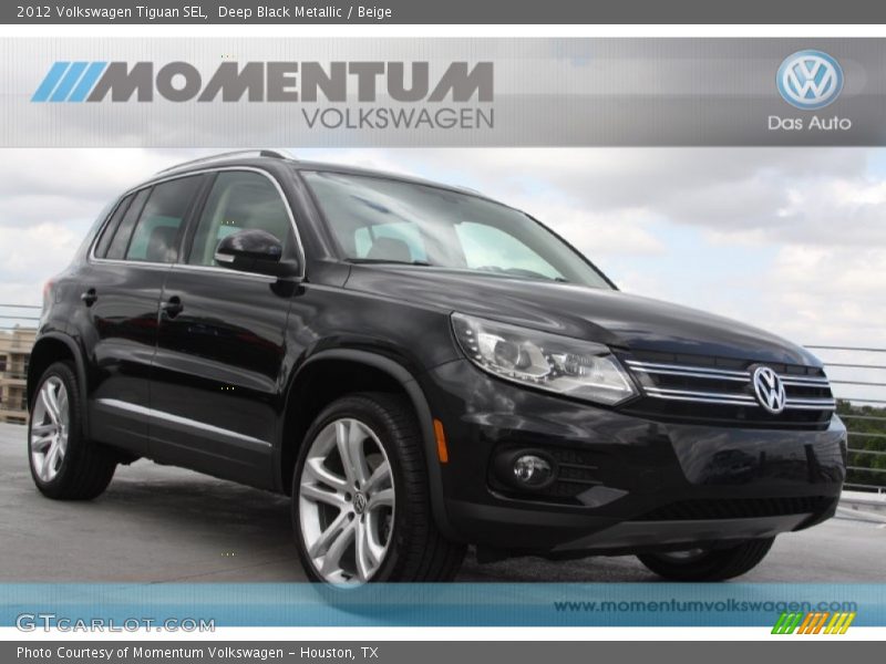 Deep Black Metallic / Beige 2012 Volkswagen Tiguan SEL
