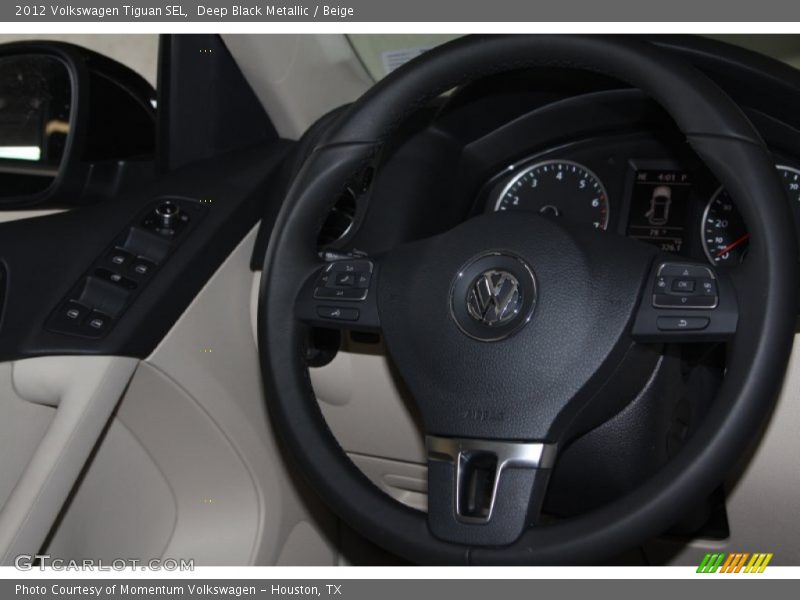 Deep Black Metallic / Beige 2012 Volkswagen Tiguan SEL