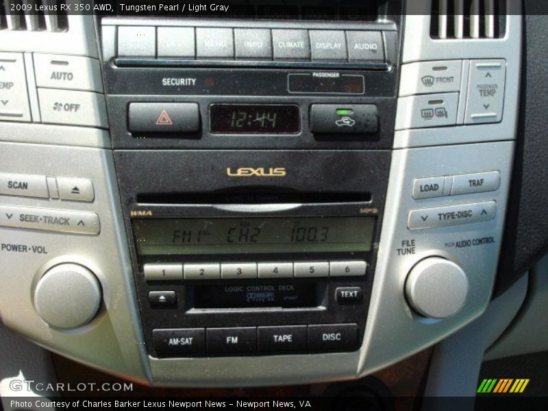 Tungsten Pearl / Light Gray 2009 Lexus RX 350 AWD