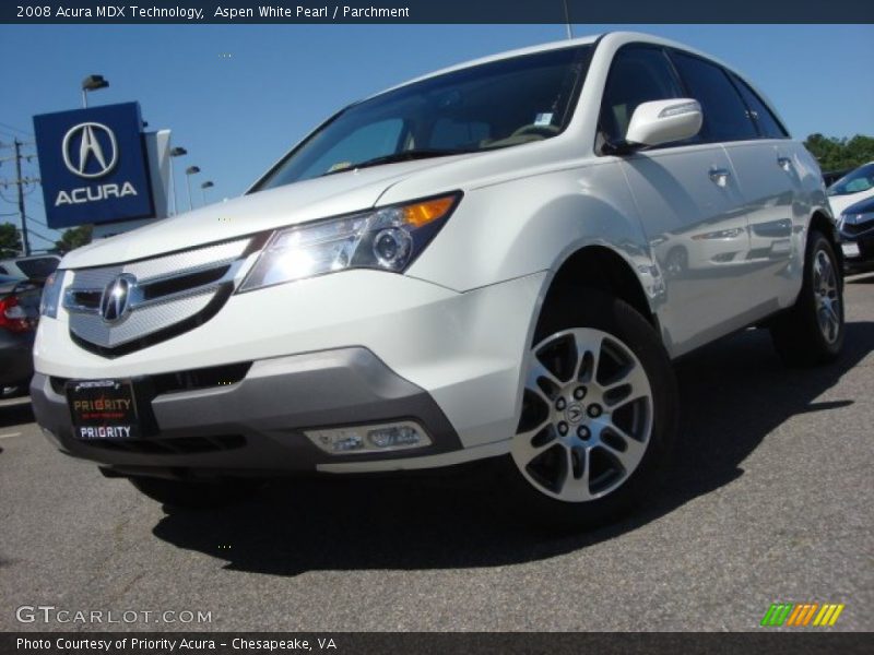 Aspen White Pearl / Parchment 2008 Acura MDX Technology