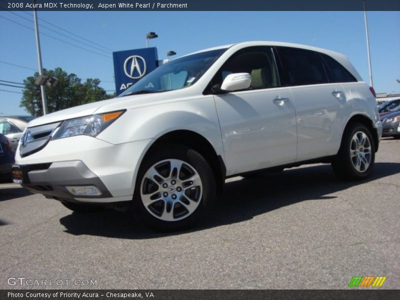 Aspen White Pearl / Parchment 2008 Acura MDX Technology