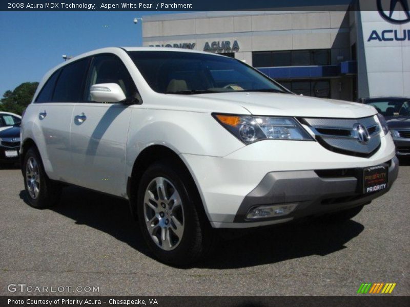 Aspen White Pearl / Parchment 2008 Acura MDX Technology