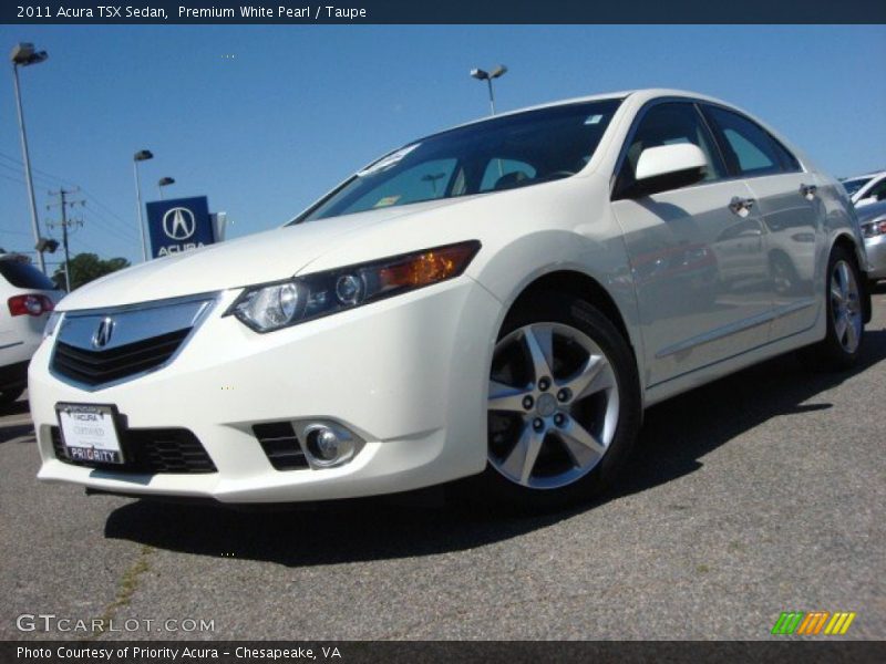 Premium White Pearl / Taupe 2011 Acura TSX Sedan