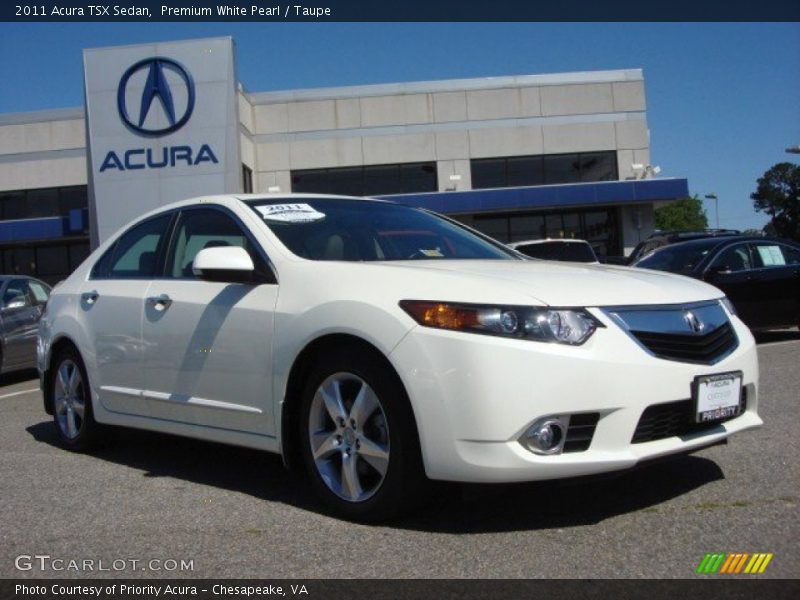 Premium White Pearl / Taupe 2011 Acura TSX Sedan