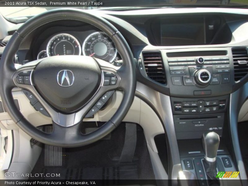 Premium White Pearl / Taupe 2011 Acura TSX Sedan