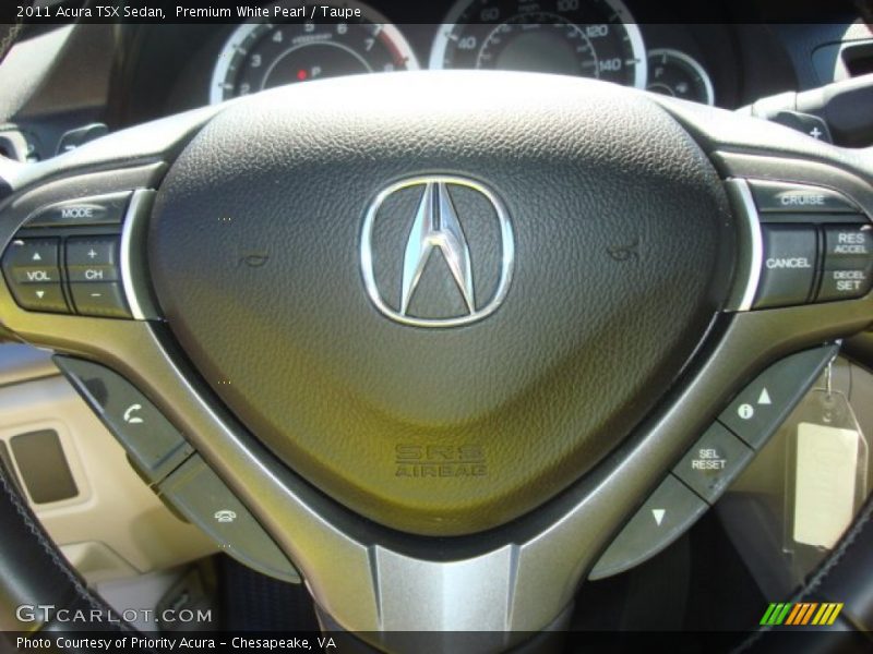 Premium White Pearl / Taupe 2011 Acura TSX Sedan