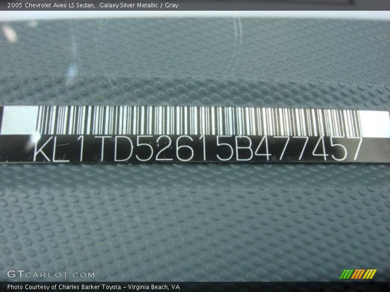 Galaxy Silver Metallic / Gray 2005 Chevrolet Aveo LS Sedan