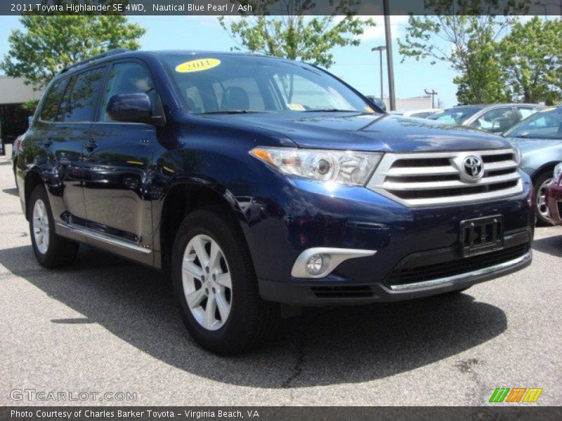 Nautical Blue Pearl / Ash 2011 Toyota Highlander SE 4WD