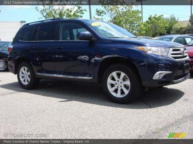 Nautical Blue Pearl / Ash 2011 Toyota Highlander SE 4WD