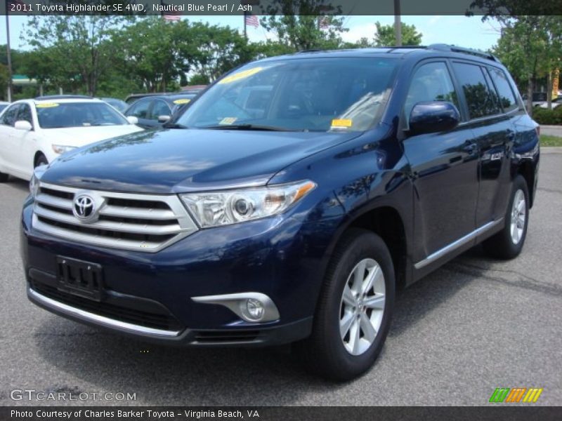 Nautical Blue Pearl / Ash 2011 Toyota Highlander SE 4WD