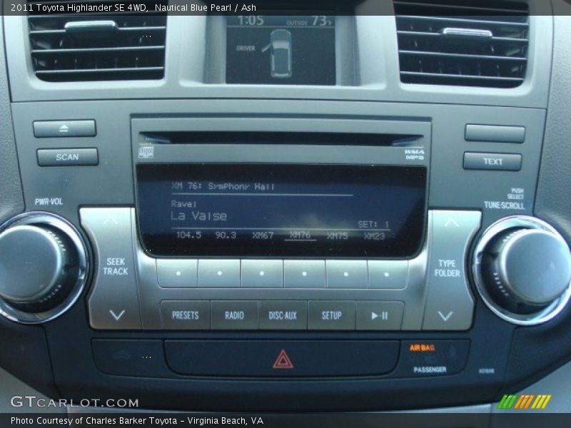 Nautical Blue Pearl / Ash 2011 Toyota Highlander SE 4WD