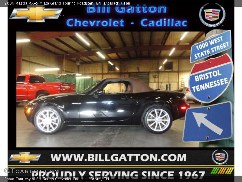Brilliant Black / Tan 2006 Mazda MX-5 Miata Grand Touring Roadster