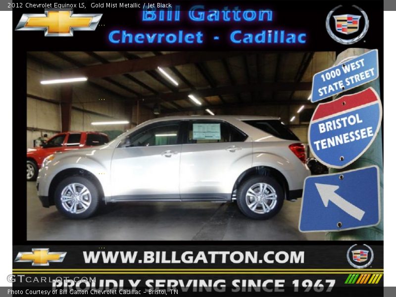 Gold Mist Metallic / Jet Black 2012 Chevrolet Equinox LS