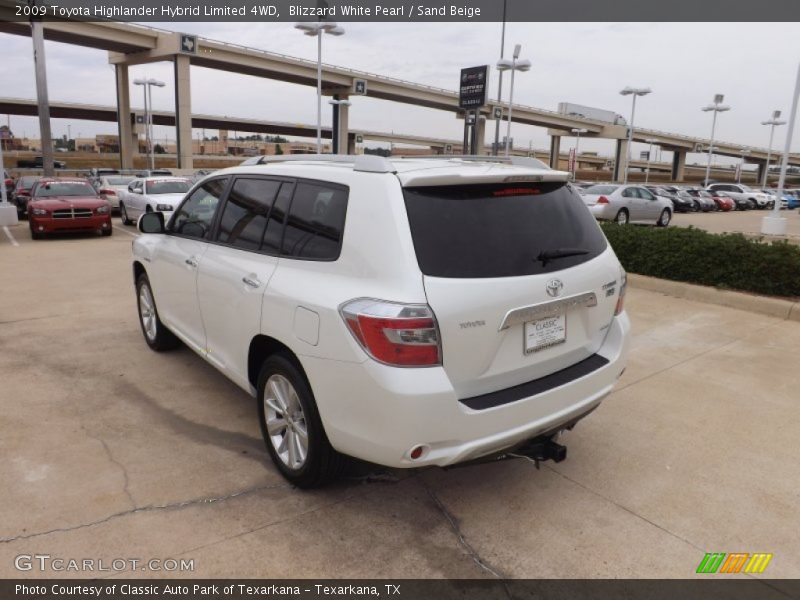 Blizzard White Pearl / Sand Beige 2009 Toyota Highlander Hybrid Limited 4WD