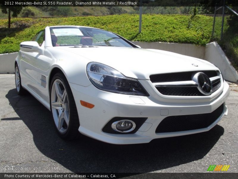 Diamond White Metallic / Red/Black 2012 Mercedes-Benz SL 550 Roadster
