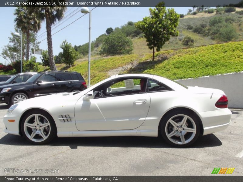Diamond White Metallic / Red/Black 2012 Mercedes-Benz SL 550 Roadster