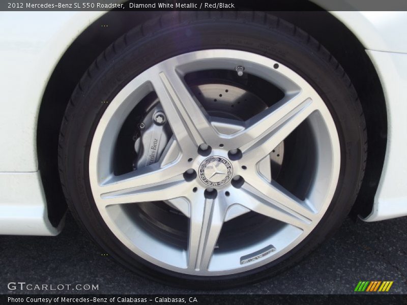 Diamond White Metallic / Red/Black 2012 Mercedes-Benz SL 550 Roadster