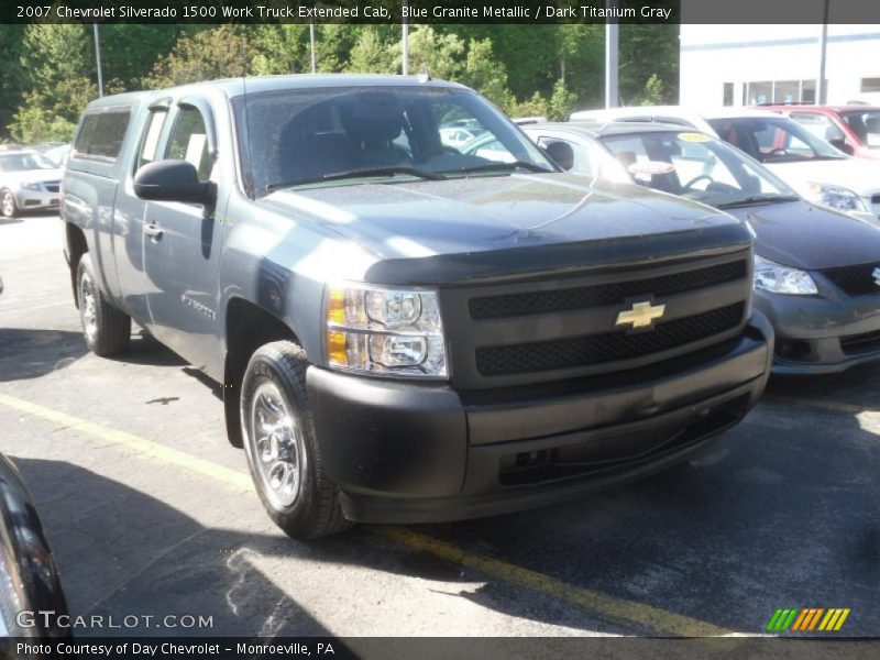 Blue Granite Metallic / Dark Titanium Gray 2007 Chevrolet Silverado 1500 Work Truck Extended Cab