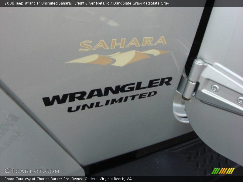 Bright Silver Metallic / Dark Slate Gray/Med Slate Gray 2008 Jeep Wrangler Unlimited Sahara