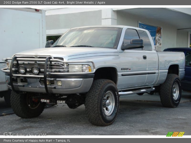 Bright Silver Metallic / Agate 2002 Dodge Ram 2500 SLT Quad Cab 4x4