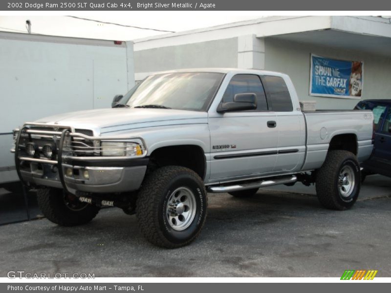 Bright Silver Metallic / Agate 2002 Dodge Ram 2500 SLT Quad Cab 4x4