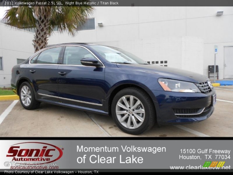 Night Blue Metallic / Titan Black 2012 Volkswagen Passat 2.5L SEL